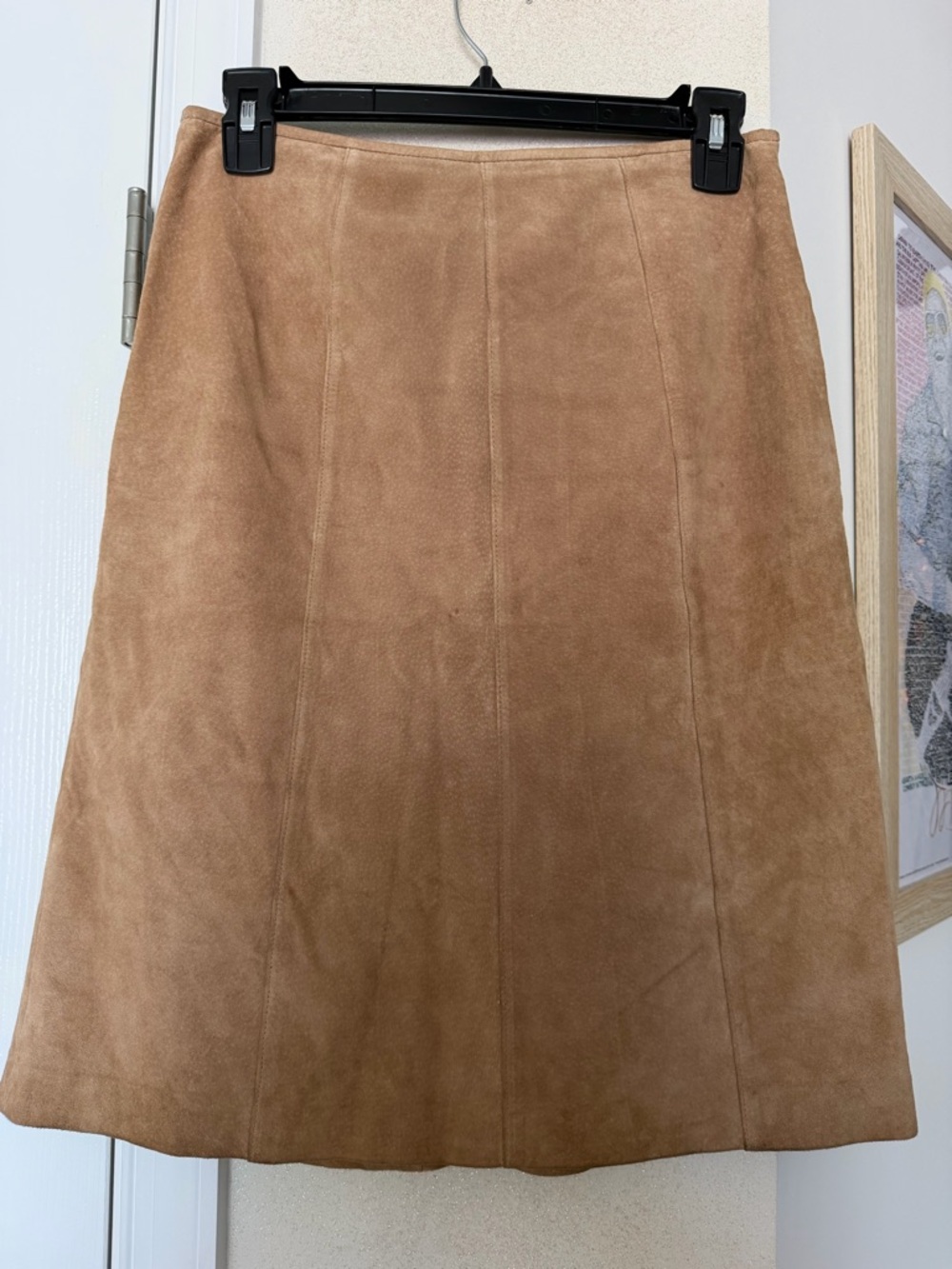 Ann Taylor 100% leather A-Line Skirt in Camel - Picture 2 of 4
